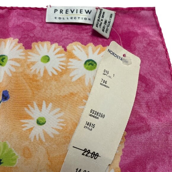 Preview Collection Italian Silk Scarves Set of 2 Daisy Floral Square 19" Nordstr - Picture 5 of 7